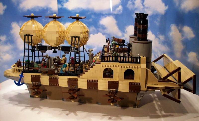 Illustration for article titled Steampunk LEGO Jabba Barge, Slave I and Other Amazing Steam Wars Models